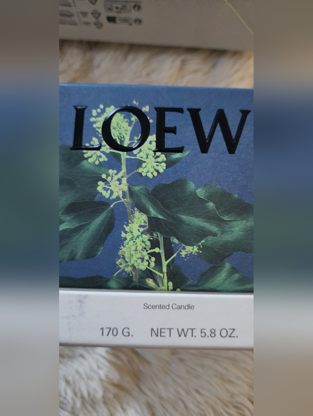 Loewe Scented Candle Blue Box with Green Botanical Motif - Picture 2 of 9